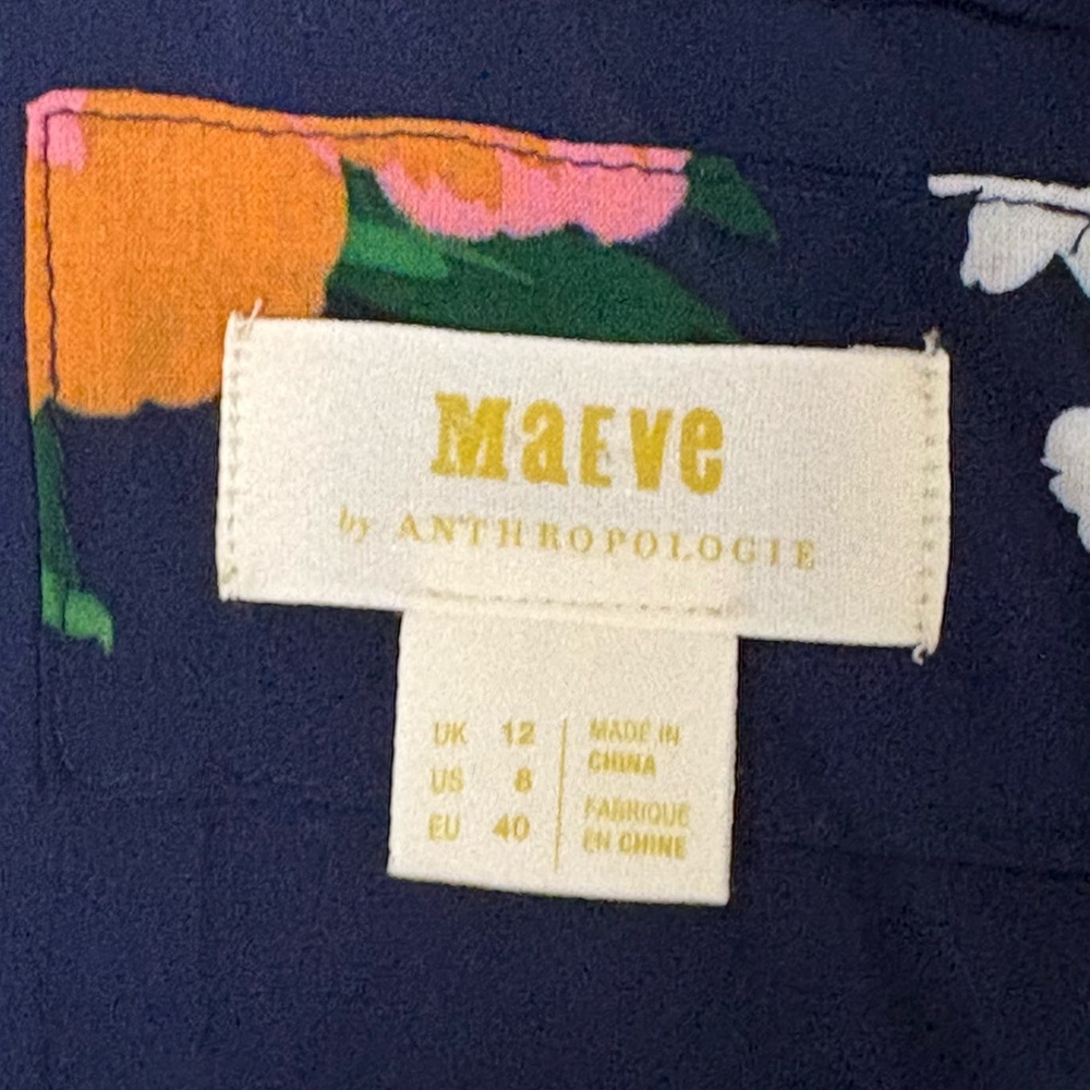 NWOT Maeve Anthropologie Vivienne Maxi Floral Handkerchief Dress blue Size 8 - Picture 15 of 16